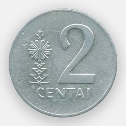 2 цента 1991 Литва (сост. Very Fine)