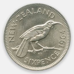 6 пенсов 1956-1965 Новая Зеландия (Very Fine)