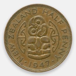 1/2 пенни 1940-1947 Новая Зеландия (Very Fine)