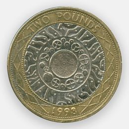 2 фунта 1998-2015 Великобритания (сост. Very Fine)