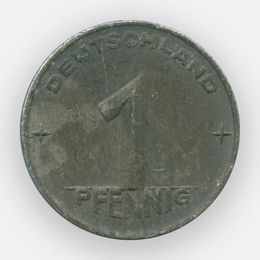 1 пфенниг 1952-1953 Германия - ГДР (сост. Very Fine)