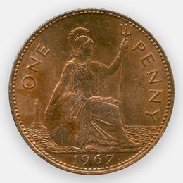 1 пенни 1961-1970 Великобритания (сост. Very Fine)