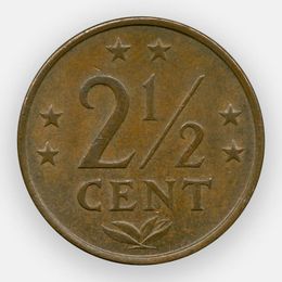 2,5 цента 1974 Нидерландские Антильские острова (сост. Very Fine)