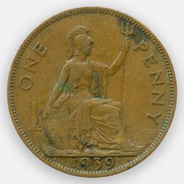 1 пенни 1937-1948 Великобритания (Very Fine)