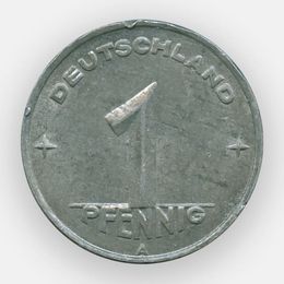 1 пфенниг 1948-1950 Германия - ГДР (сост. Very Fine)