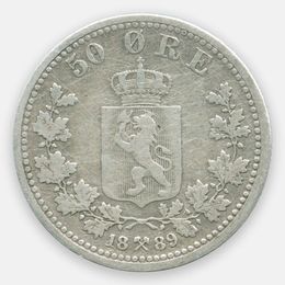 50 эре 1889 Норвегия (Very Fine)