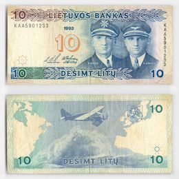 10 лит 1993 Литва (Very Fine)