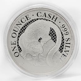 Ирбис 1 фунт 2024 (Две царапины) Остров Святой Елены (UNC)