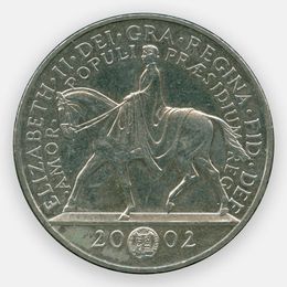 Золотой юбилей 5 фунтов 2002 Великобритания (сост. XFine)