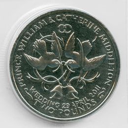 Королевская свадьба 2 фунта 2011 Остров Вознесения (сост. XFine)