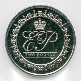 Королева Елизавета II и Принц Филипп 2 фунта 2011 Британская территория Индийского океана (сост. brilliant UNC)