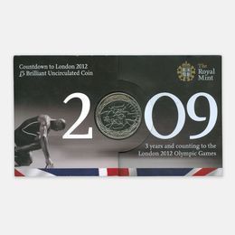 Олимпийские Игры в Лондоне 2012 - Обратный отсчет. Плавание 5 фунтов 2009 Великобритания (сост. UNC)