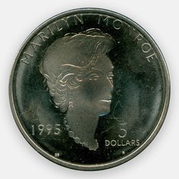 Мэрилин Монро 5 долларов 1995 Маршалловы Острова (сост. XFine)