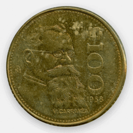 100 песо 1984-1992 Мексика (сост. Very Fine)