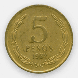 5 песо 1981-1990 Чили (XFine)