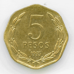5 песо 1992-2015 Чили (сост. Very Fine)