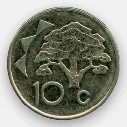 10 центов 1993-2012 Намибия (сост. Very Fine)