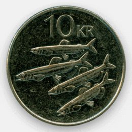 10 крон 1996-2008 Исландия (сост. Very Fine)