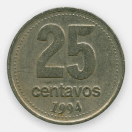 25 сентаво 1993-1996 Аргентина (сост. Very Fine)