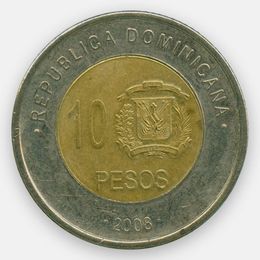 10 песо 2005-2016 Доминикана (Very Fine)