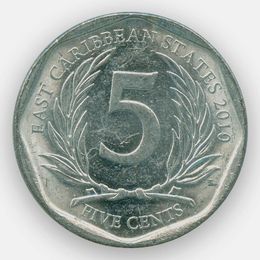 5 центов 2002-2015 Восточные Карибы (сост. Very Fine)