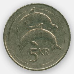 5 крон 1981-1992 Исландия (сост. Very Fine)