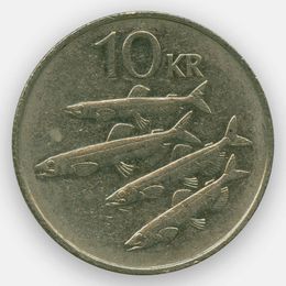 10 крон 1984-1994 Исландия (сост. Very Fine)