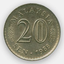20 сенов 1967-1988 Малайзия (сост. Very Fine)