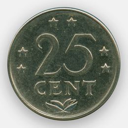 25 центов 1970-1985 Нидерландские Антильские острова (сост. XFine)