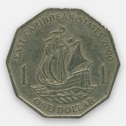 1 доллар 1989-2000 Восточные Карибы (сост. Very Fine)