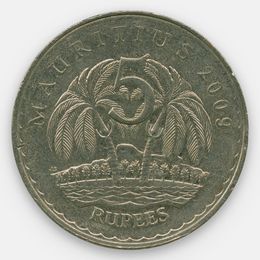 5 рупий 1987-2010 Маврикий (сост. Very Fine)