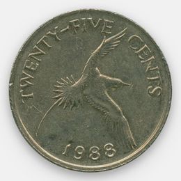 25 центов 1986-1998 Бермудские Острова (сост. Very FIne)