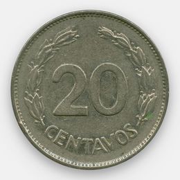 20 сентаво 1959-1972 Эквадор (сост. Very FIne)