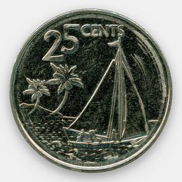25 центов 2007-2015 Багамы (XFine)