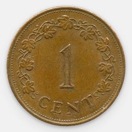 1 цент 1972-1982 Мальта (сост. Very FIne)