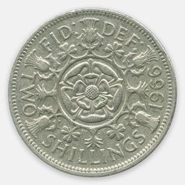 2 шиллинга (флорин) 1954-1970 Великобритания (Very Fine)
