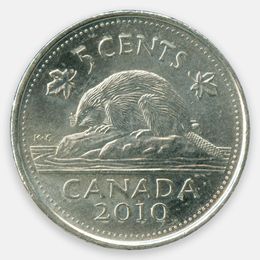 5 центов 2003-2022 Канада (Very Fine)