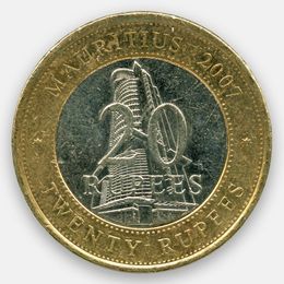 40 лет Банку Маврикия 20 рупий 2007 Маврикий (сост. Very Fine)