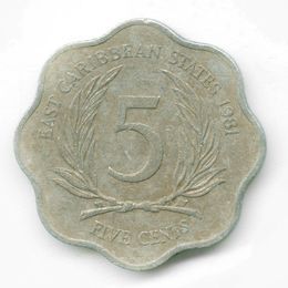 5 центов 1981-2000 Восточные Карибы (сост. Very Fine)