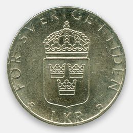 1 крона 1982-2000 Швеция (сост. Very Fine)