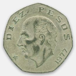 10 песо 1974-1985 Мексика (сост. Very Fine)