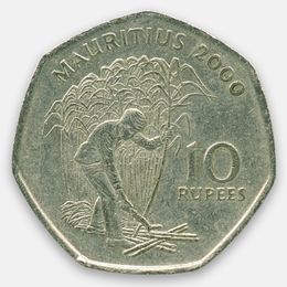 10 рупий 1997-2000 Маврикий (сост. Very Fine)