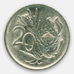 20 центов 1970-1990 ЮАР (сост. XFine)