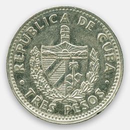3 песо 1992-2002 Куба (сост. Very Fine)