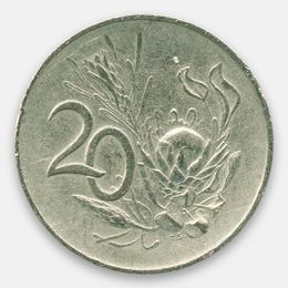 20 центов 1965-1969 ЮАР (сост. Very Fine)