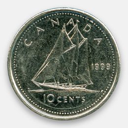 10 центов 1990-2000 Канада (сост. Very Fine)