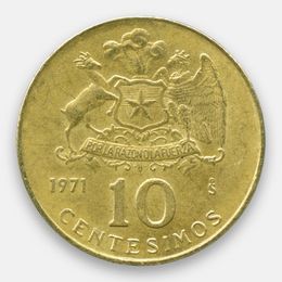 10 сентесимо 1971 Чили (сост. Very Fine)