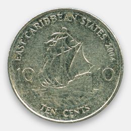 10 центов 2002-2007 Восточные Карибы (сост. Very Fine)