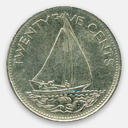 25 центов 1991-2005 Багамы (XFine)