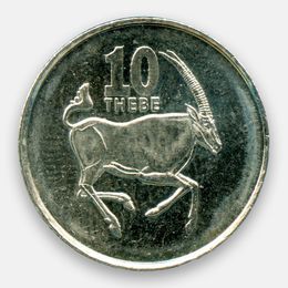 10 тхебе 1998-2008 Ботсвана (сост. XFine)